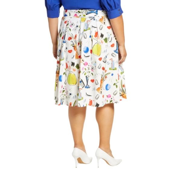 Eloquii Conversational Print Midi Skirt - Picture 2 of 3